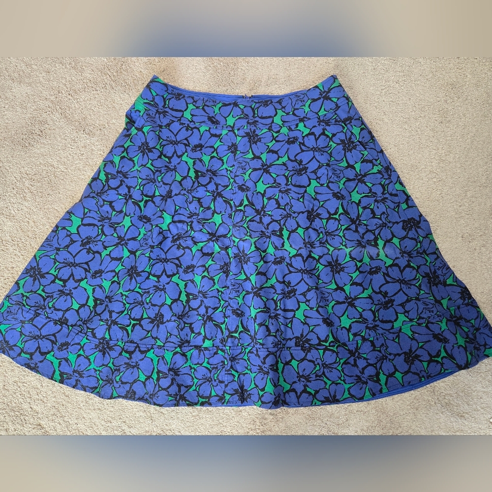 Lane Bryant Blue Floral Skirt